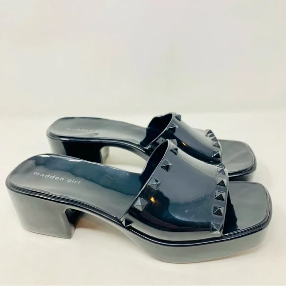 Madden Girl Paccer Studded Platform Sandal Black Size 10 - Picture 2 of 9